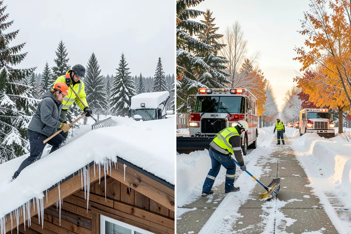 Senior Living Community Parking Lot Snow Removal in Lyman, Skagit County, WA - Identify ambulance routes, ADA spaces, and covered entries with staff