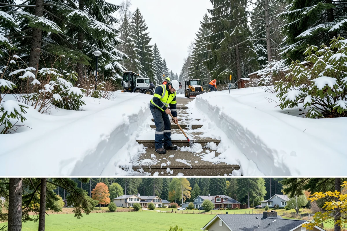 Senior Living Community Parking Lot Snow Removal in Lyman, Skagit County, WA - Senior living lots in the Puget Sound region need the most careful service from December through February, when freeze-thaw ice...