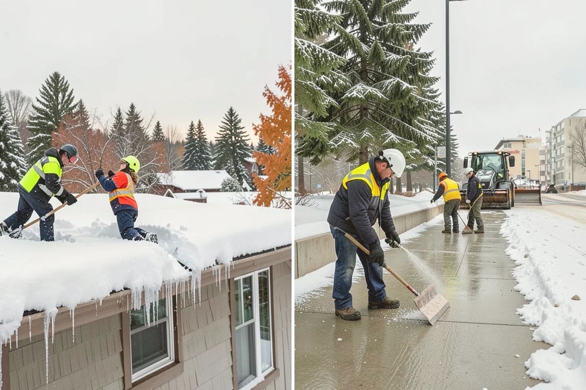 Senior Living Community Parking Lot Snow Removal in Lynnwood, Snohomish County, WA - Identify ambulance routes, ADA spaces, and covered entries with staff