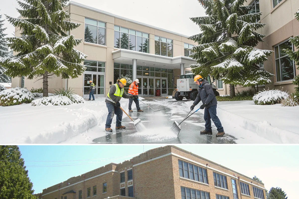 Senior Living Community Parking Lot Snow Removal in Maple Valley, King County, WA - Senior living lots in the Puget Sound region need the most careful service from December through February, when freeze-thaw ice...