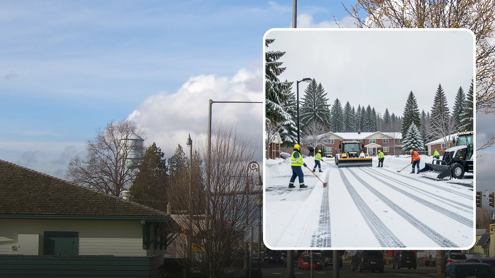 Senior Living Community Parking Lot Snow Removal in Marysville, Snohomish County, WA - We clear senior living lots with extra care for residents, visitors, and ambulances during Western Washington winters.