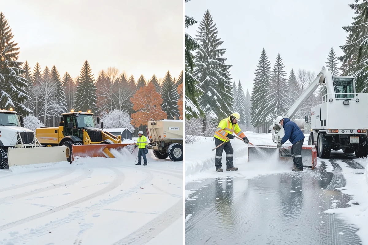 Senior Living Community Parking Lot Snow Removal in Medina, King County, WA - Identify ambulance routes, ADA spaces, and covered entries with staff