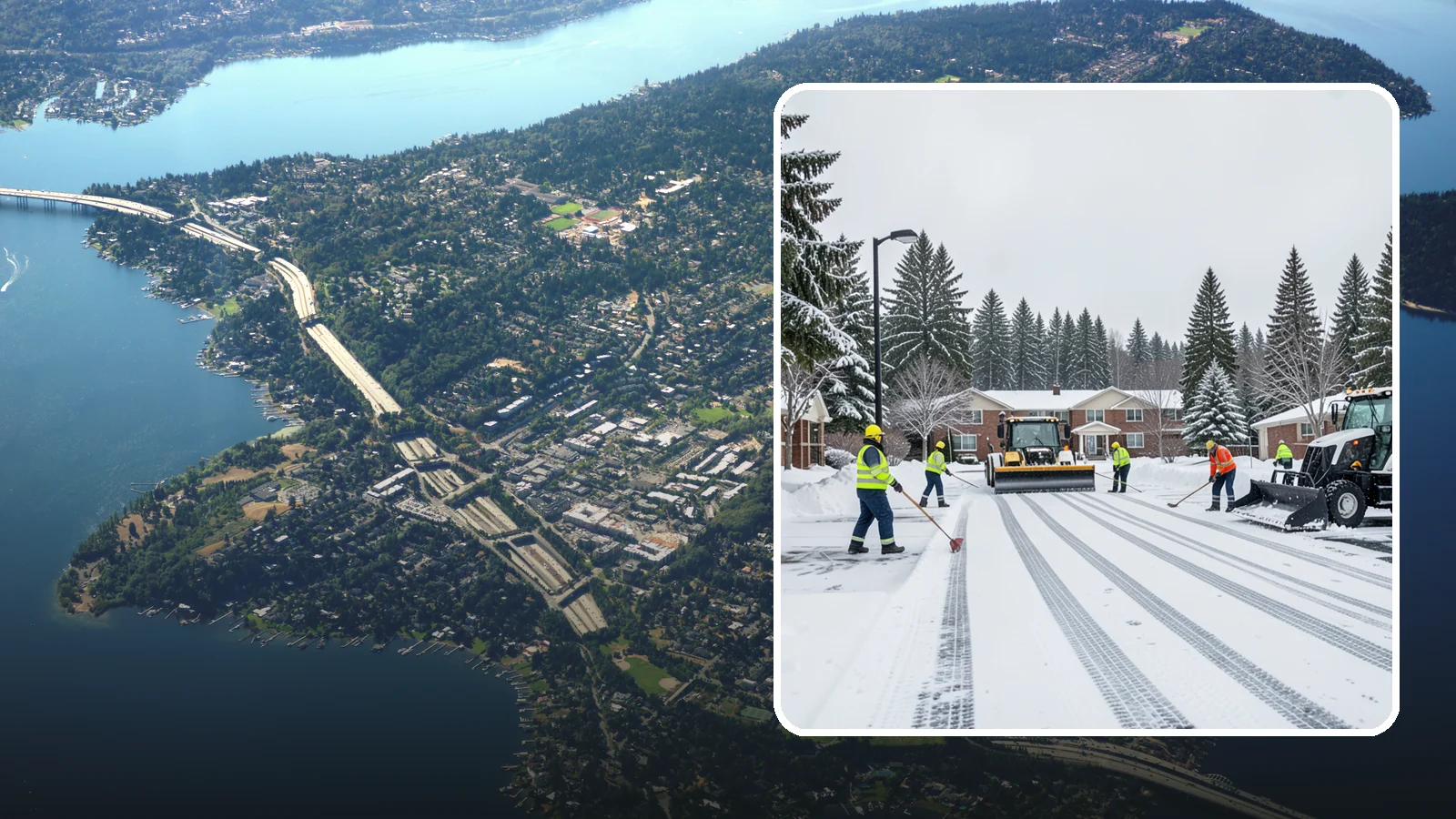 Senior Living Community Parking Lot Snow Removal in Mercer Island, King County, WA - We clear senior living lots with extra care for residents, visitors, and ambulances during Western Washington winters.