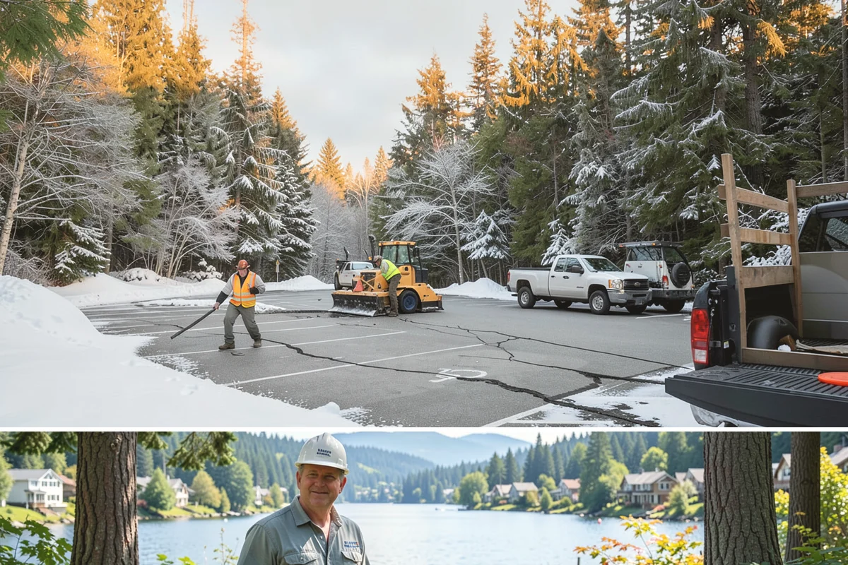 Senior Living Community Parking Lot Snow Removal in Milton, King County, WA - Senior living lots in the Puget Sound region need the most careful service from December through February, when freeze-thaw ice...