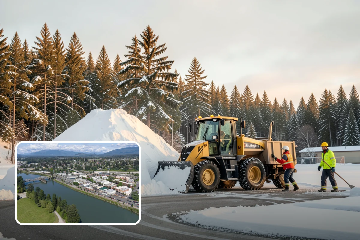 Senior Living Community Parking Lot Snow Removal in Mount Vernon, Skagit County, WA - Residents and visitors cross cleared, deiced surfaces to reduce falls