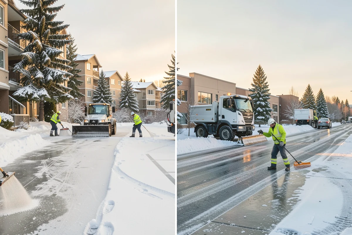 Senior Living Community Parking Lot Snow Removal in Mountlake Terrace, Snohomish County, WA - Identify ambulance routes, ADA spaces, and covered entries with staff