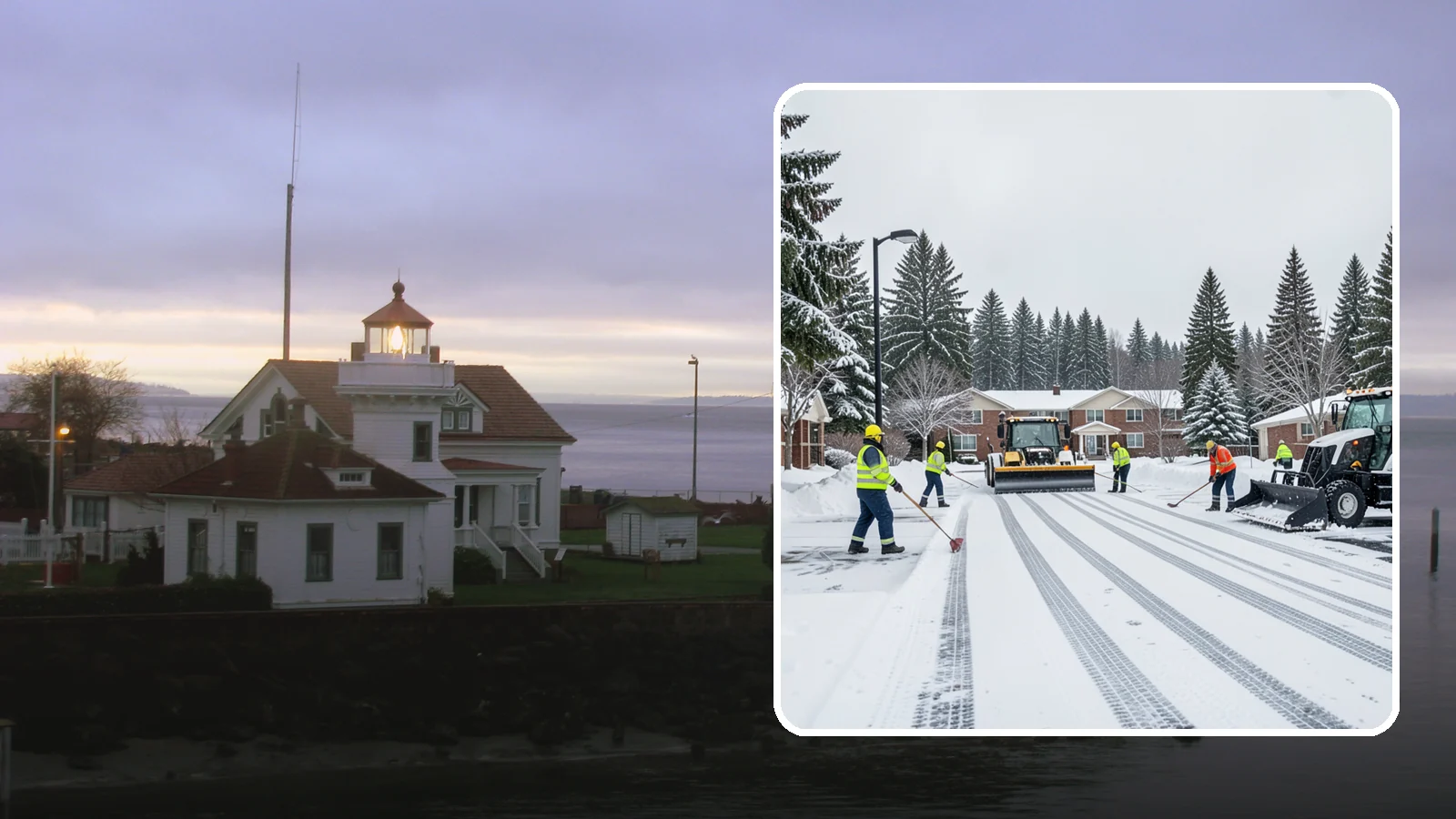 Senior Living Community Parking Lot Snow Removal in Mukilteo, Snohomish County, WA - We clear senior living lots with extra care for residents, visitors, and ambulances during Western Washington winters.