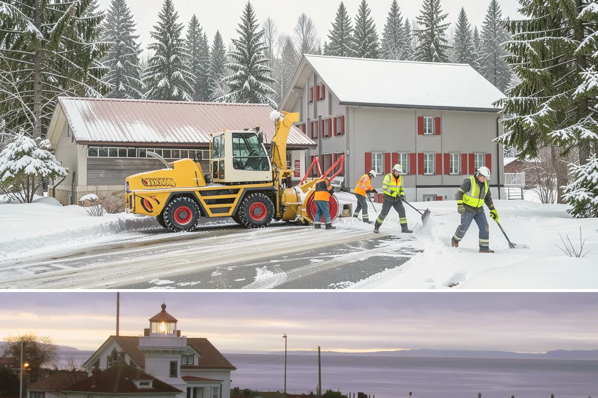 Senior Living Community Parking Lot Snow Removal in Mukilteo, Snohomish County, WA - Senior living lots in the Puget Sound region need the most careful service from December through February, when freeze-thaw ice...