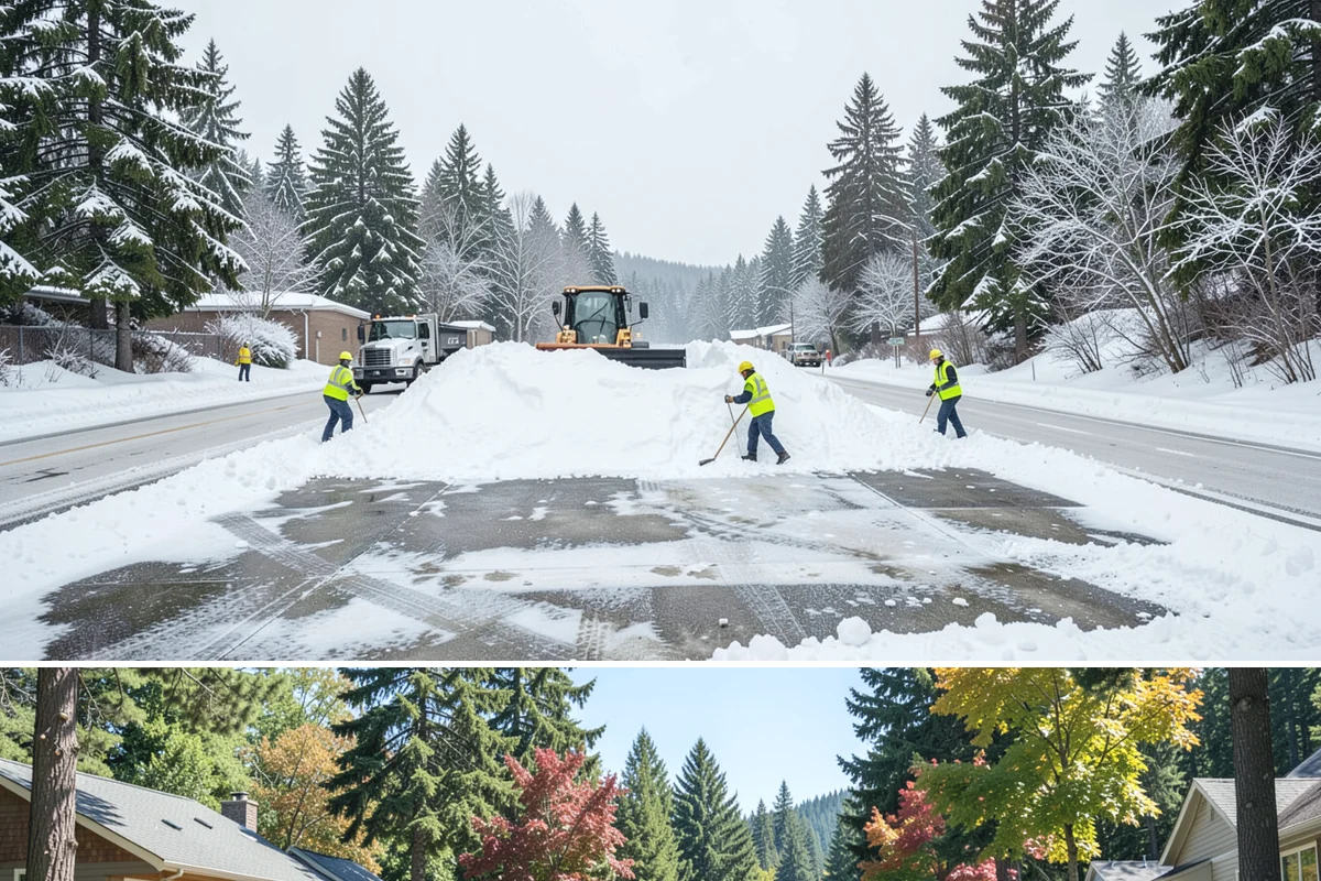 Senior Living Community Parking Lot Snow Removal in Orting, Pierce County, WA - Senior living lots in the Puget Sound region need the most careful service from December through February, when freeze-thaw ice...