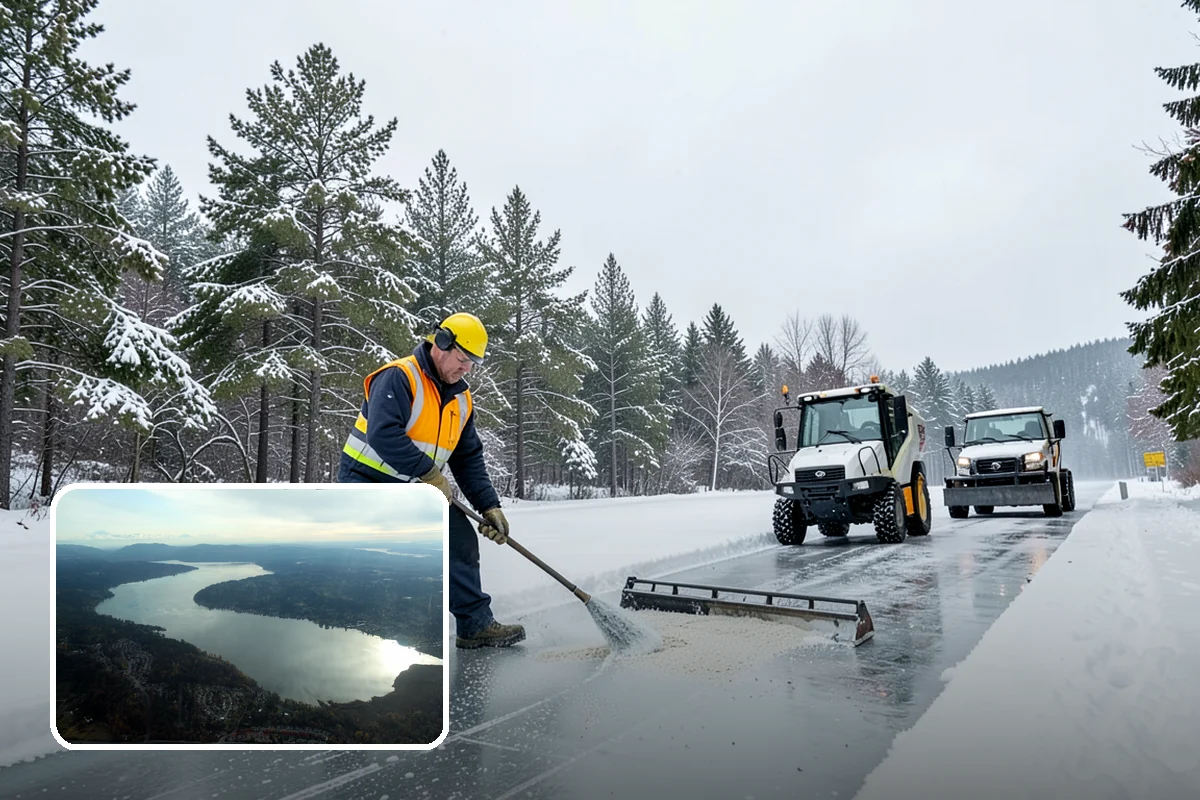 Senior Living Community Parking Lot Snow Removal in Sammamish, King County, WA - Residents and visitors cross cleared, deiced surfaces to reduce falls
