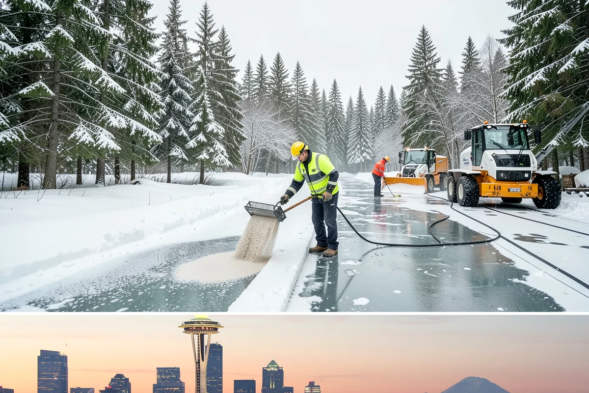 Senior Living Community Parking Lot Snow Removal in Seattle, King County, WA - Senior living lots in the Puget Sound region need the most careful service from December through February, when freeze-thaw ice...