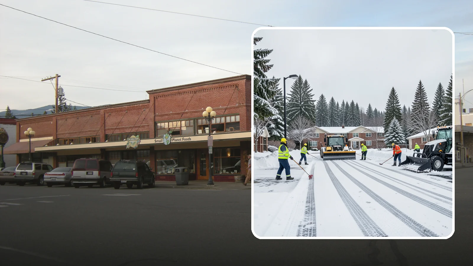 Senior Living Community Parking Lot Snow Removal in Sedro-Woolley, Skagit County, WA - We clear senior living lots with extra care for residents, visitors, and ambulances during Western Washington winters.