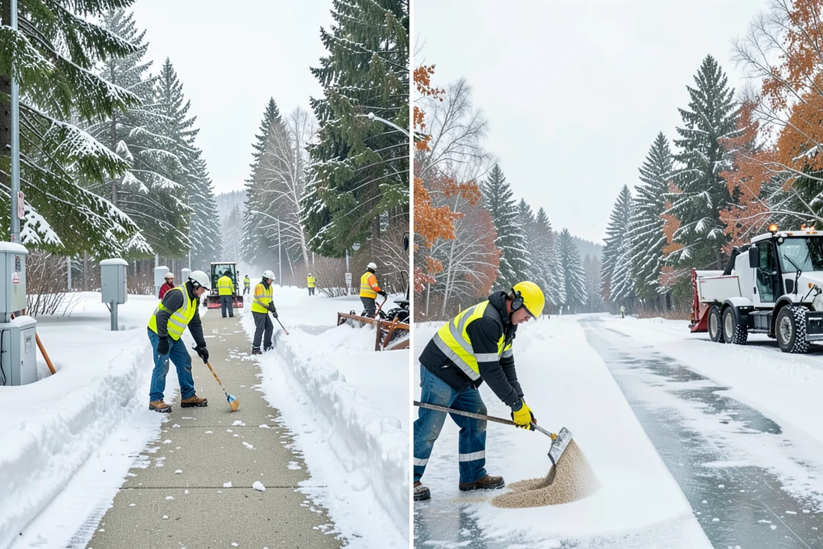 Senior Living Community Parking Lot Snow Removal in Sedro-Woolley, Skagit County, WA - Identify ambulance routes, ADA spaces, and covered entries with staff