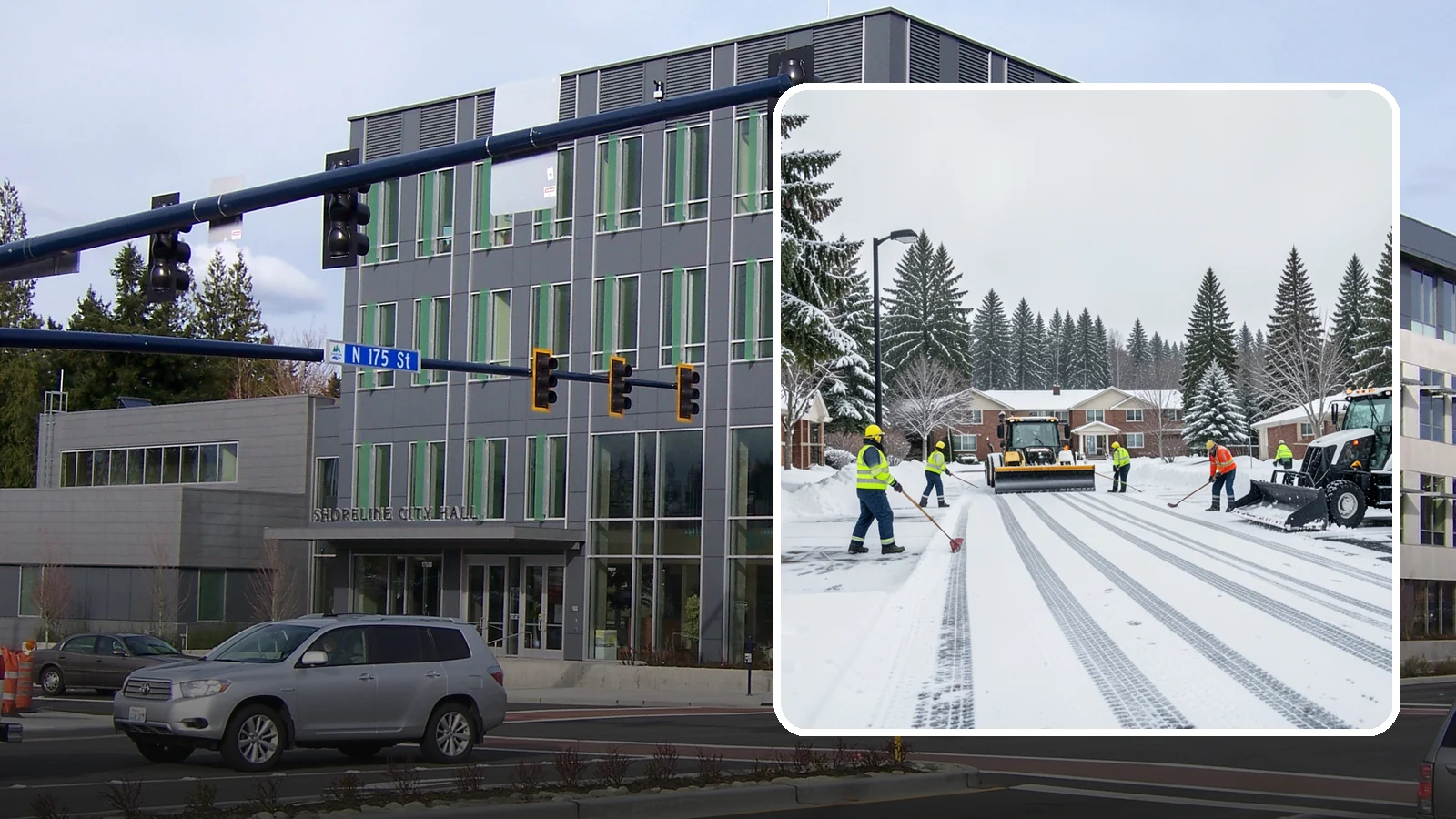 Senior Living Community Parking Lot Snow Removal in Shoreline, King County, WA - We clear senior living lots with extra care for residents, visitors, and ambulances during Western Washington winters.