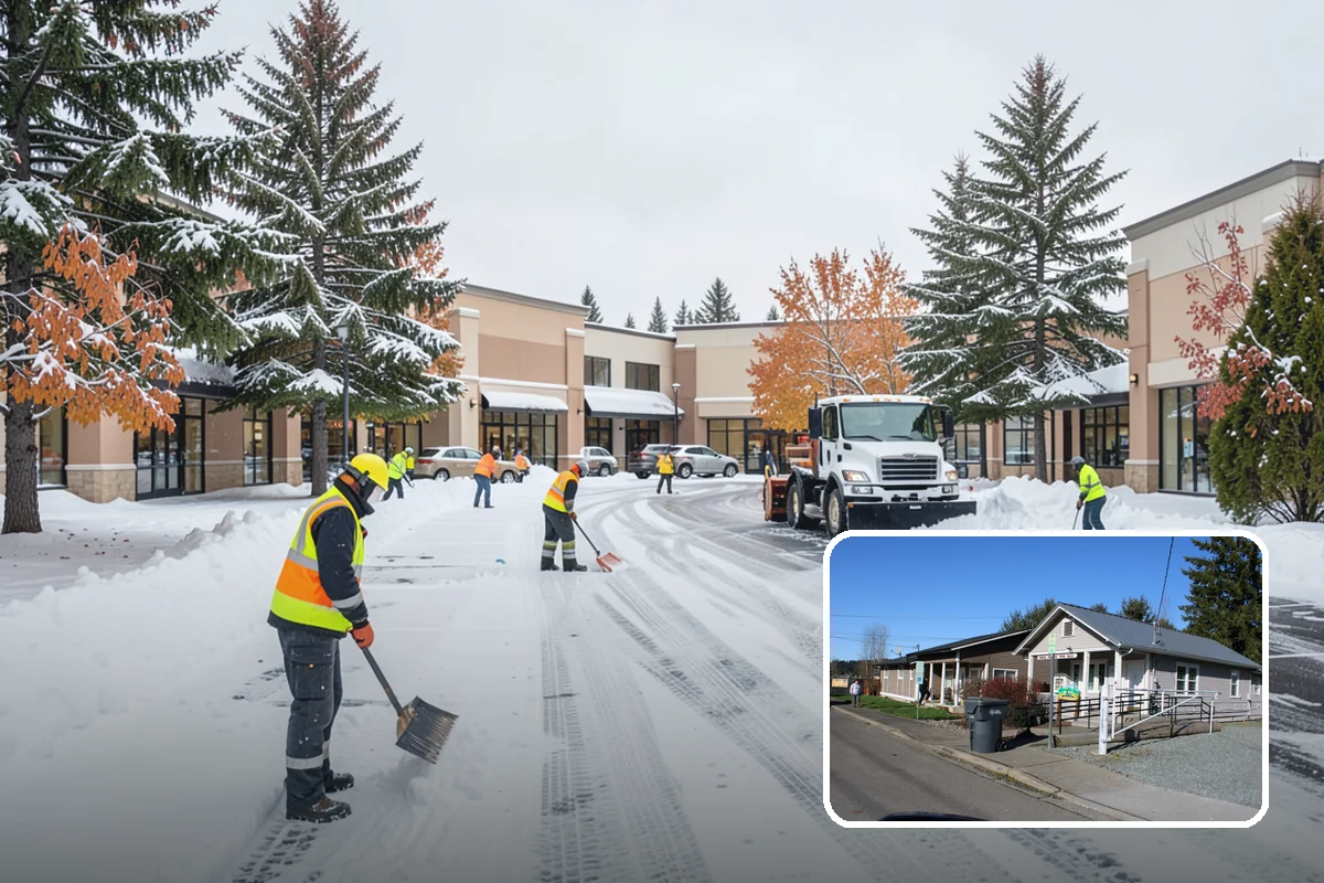 Senior Living Community Parking Lot Snow Removal in South Prairie, Pierce County, WA - Residents and visitors cross cleared, deiced surfaces to reduce falls