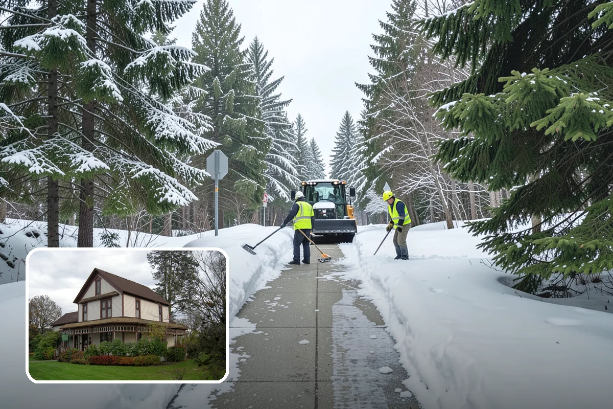 Senior Living Community Parking Lot Snow Removal in Sumner, Pierce County, WA - Residents and visitors cross cleared, deiced surfaces to reduce falls