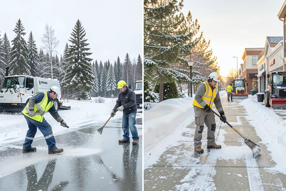 Senior Living Community Parking Lot Snow Removal in Sumner, Pierce County, WA - Identify ambulance routes, ADA spaces, and covered entries with staff