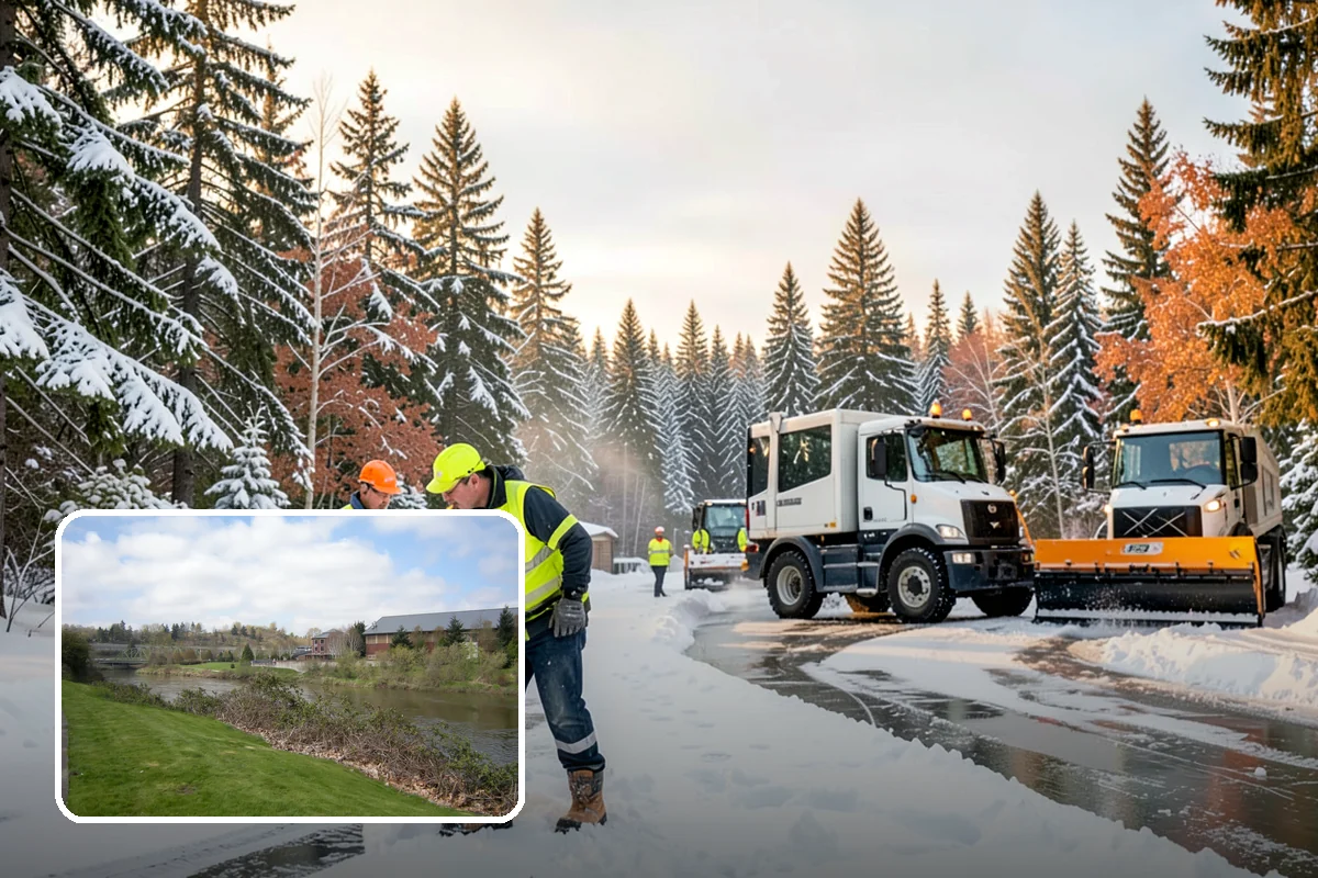 Senior Living Community Parking Lot Snow Removal in Tukwila, King County, WA - Residents and visitors cross cleared, deiced surfaces to reduce falls