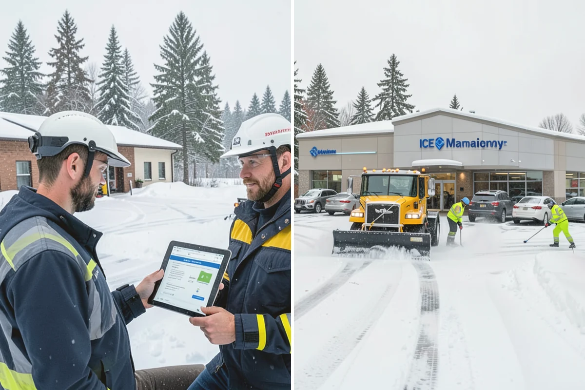 Senior Living Community Parking Lot Snow Removal in Tukwila, King County, WA - Identify ambulance routes, ADA spaces, and covered entries with staff