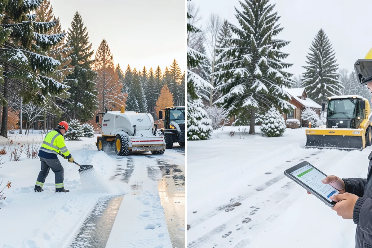 Senior Living Community Parking Lot Snow Removal in Wilkeson, Pierce County, WA - Identify ambulance routes, ADA spaces, and covered entries with staff