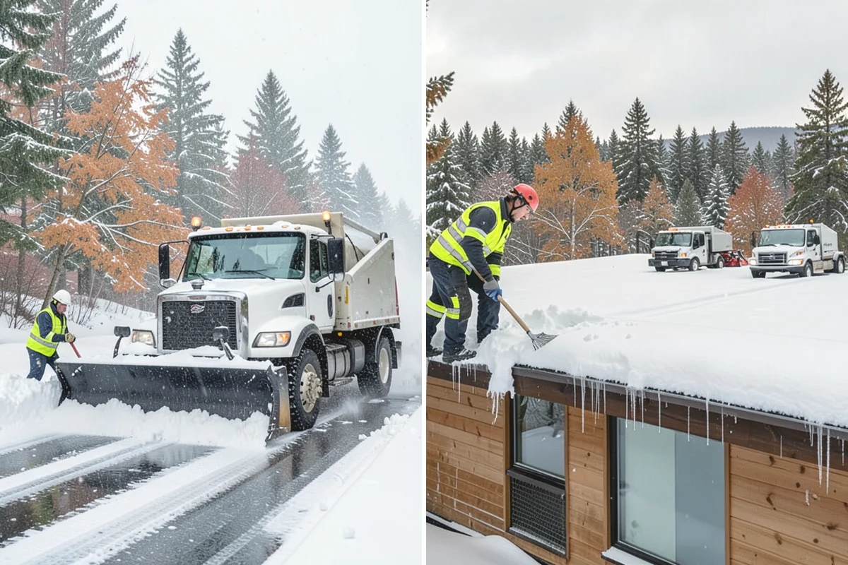 Senior Living Community Parking Lot Snow Removal in Yarrow Point, King County, WA - Identify ambulance routes, ADA spaces, and covered entries with staff