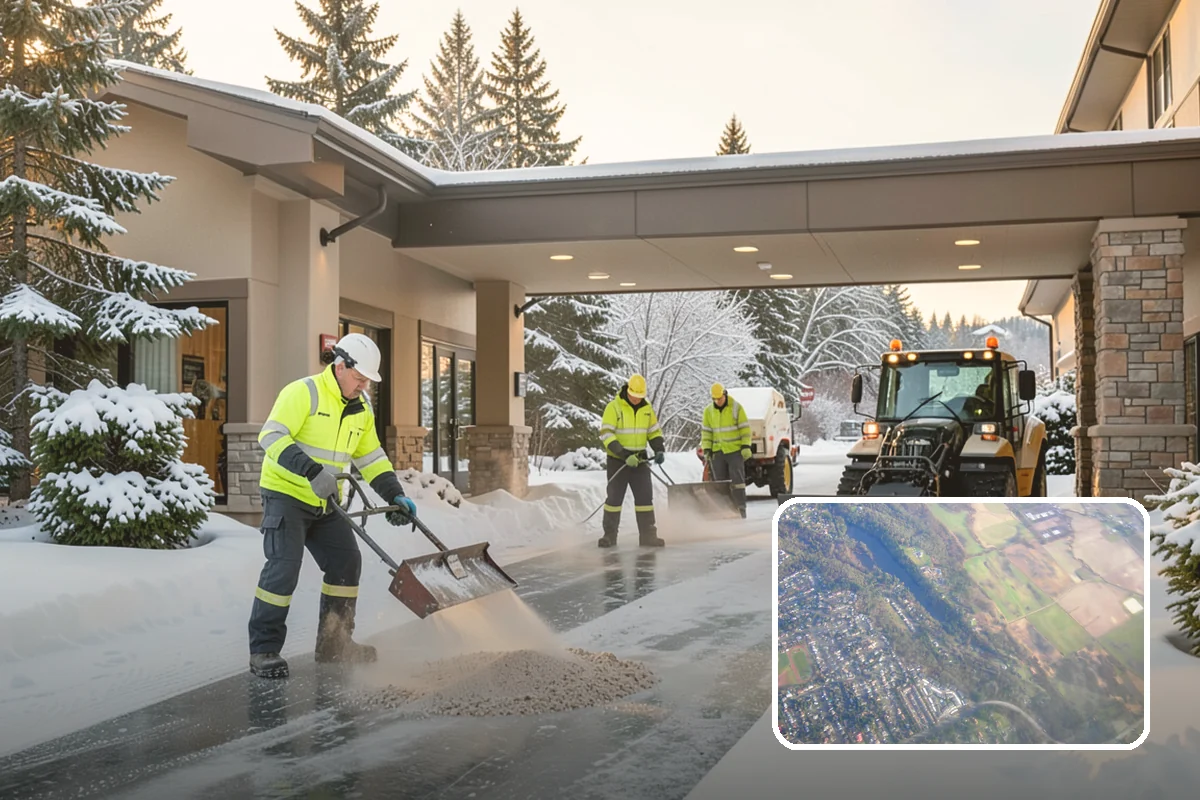 Senior Living Community Sidewalk Clearing in Algona, King County, WA - Protects the highest-risk population from life-changing falls