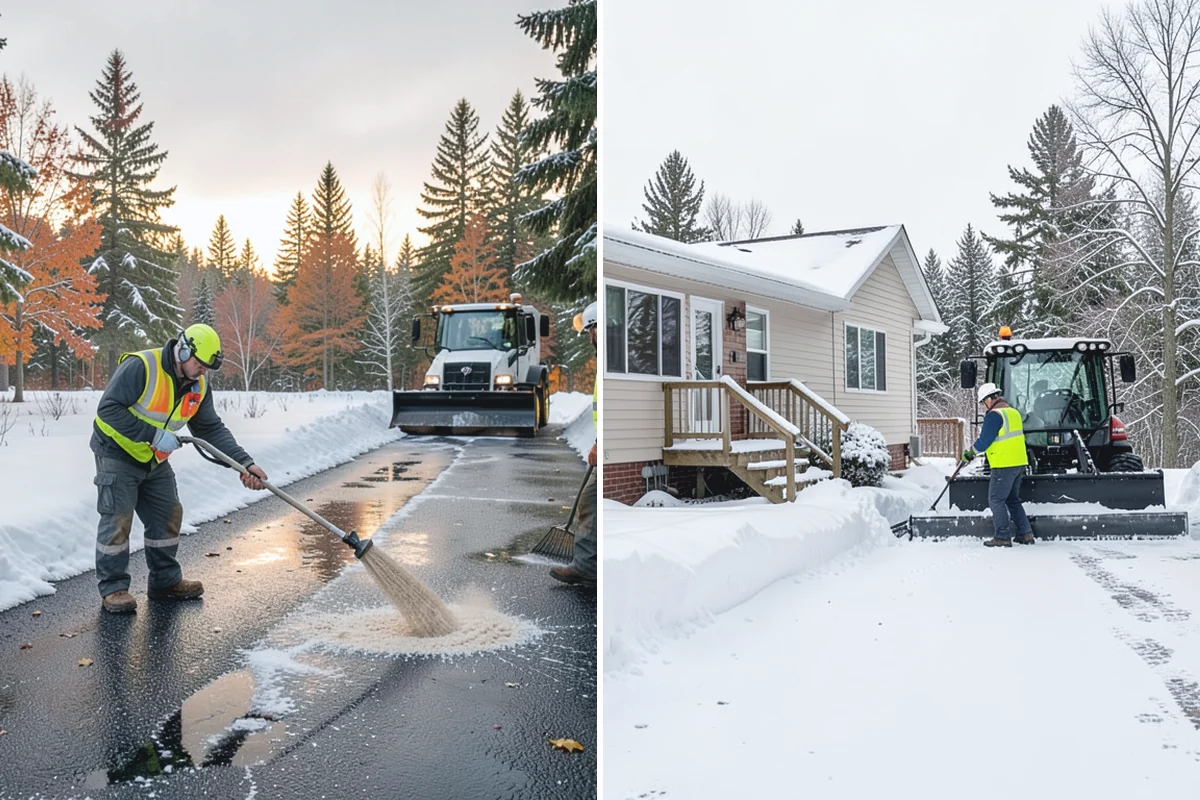 Senior Living Community Sidewalk Clearing in Beaux Arts Village, King County, WA - Clear resident entrances and medical-transport approaches first