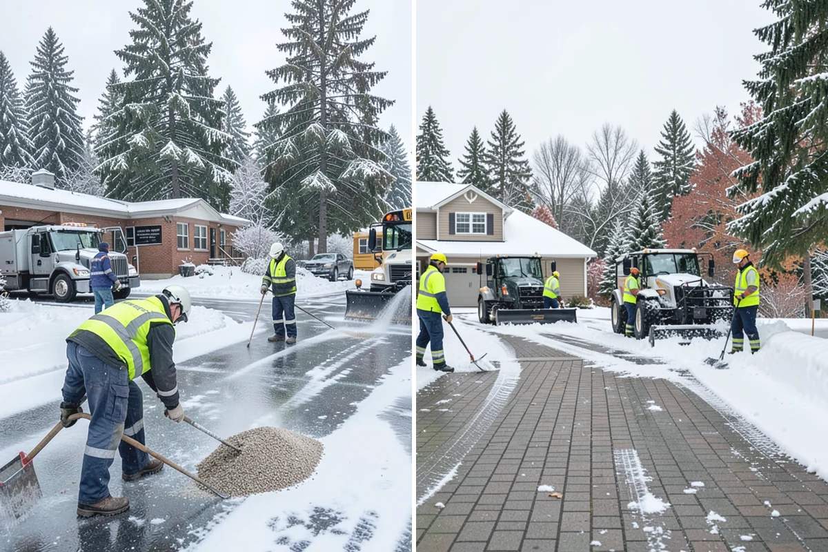 Senior Living Community Sidewalk Clearing in Bonney Lake, Pierce County, WA - Clear resident entrances and medical-transport approaches first