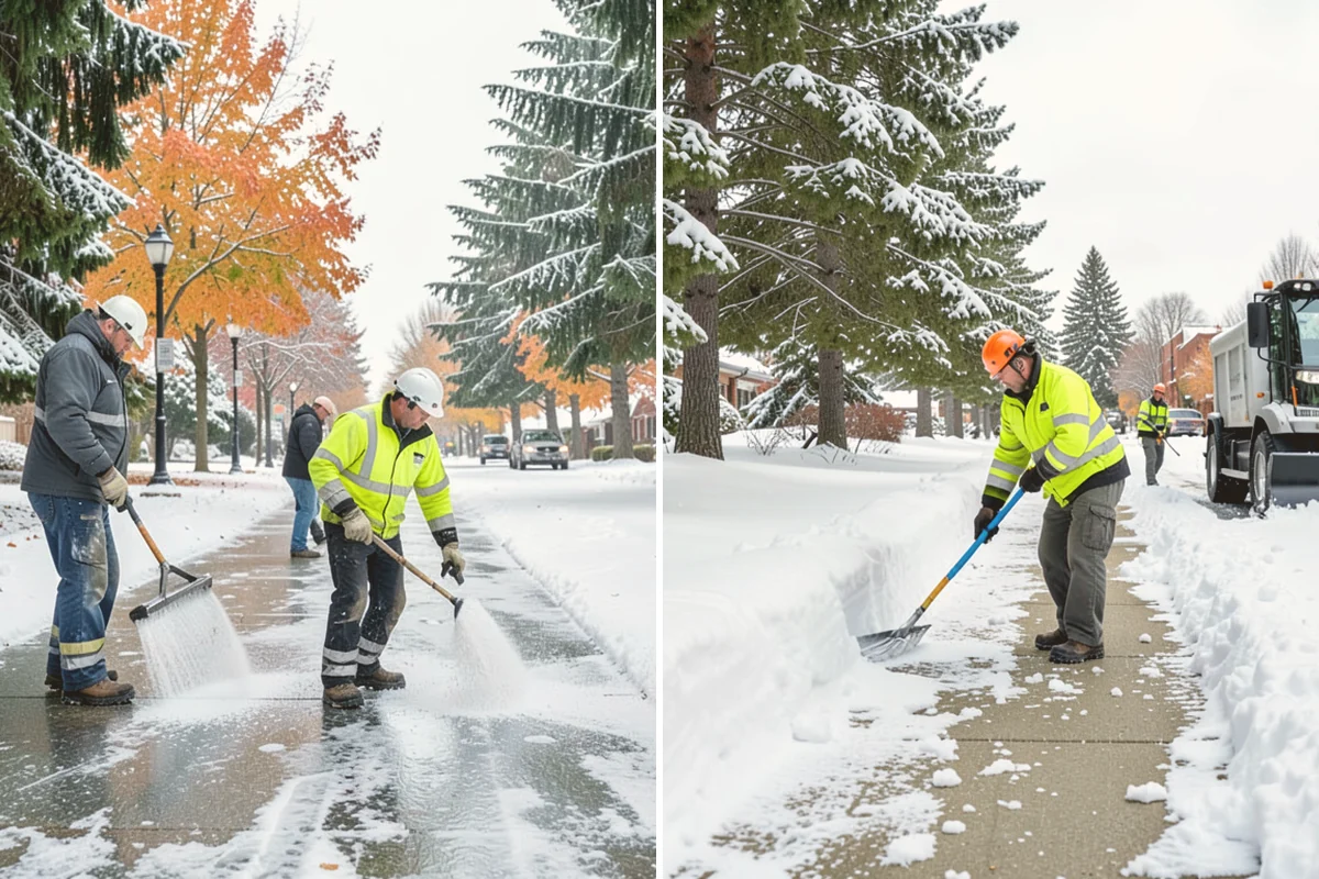 Senior Living Community Sidewalk Clearing in Bothell, King County, WA - Clear resident entrances and medical-transport approaches first
