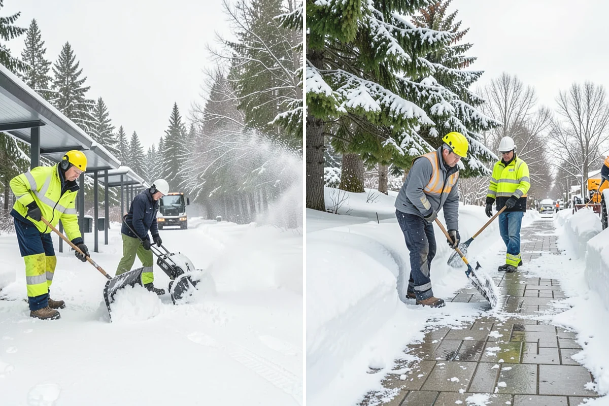 Senior Living Community Sidewalk Clearing in Burien, King County, WA - Clear resident entrances and medical-transport approaches first