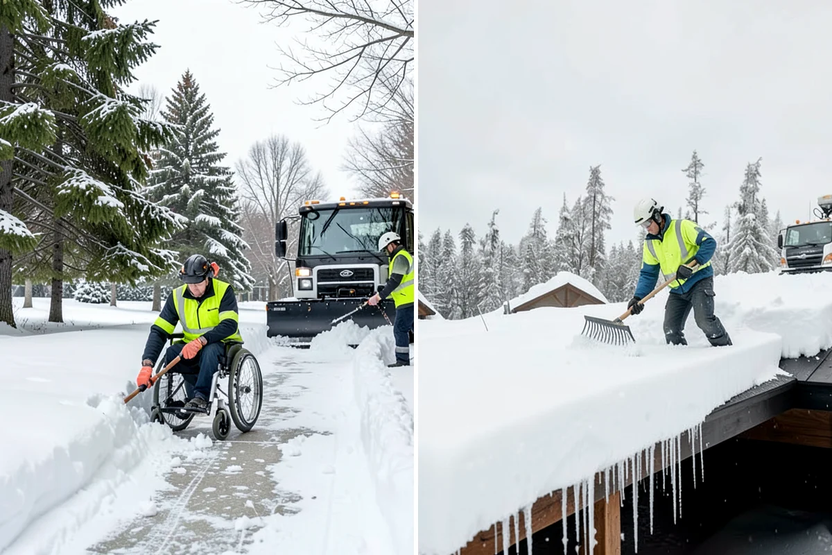 Senior Living Community Sidewalk Clearing in Concrete, Skagit County, WA - Clear resident entrances and medical-transport approaches first