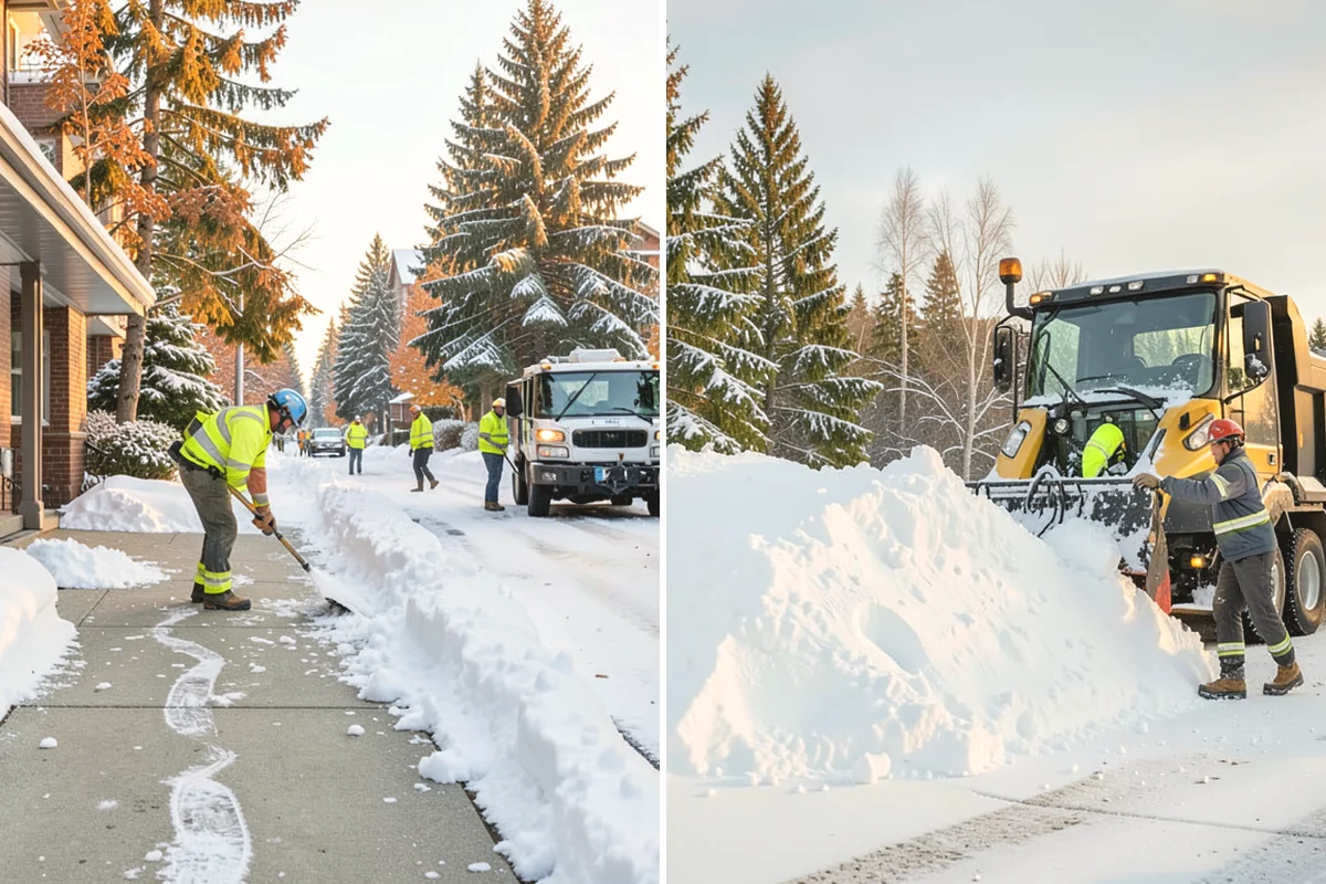 Senior Living Community Sidewalk Clearing in Covington, King County, WA - Clear resident entrances and medical-transport approaches first