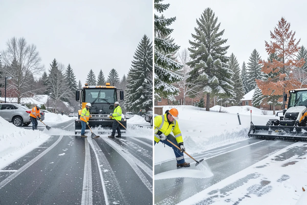 Senior Living Community Sidewalk Clearing in Des Moines, King County, WA - Clear resident entrances and medical-transport approaches first
