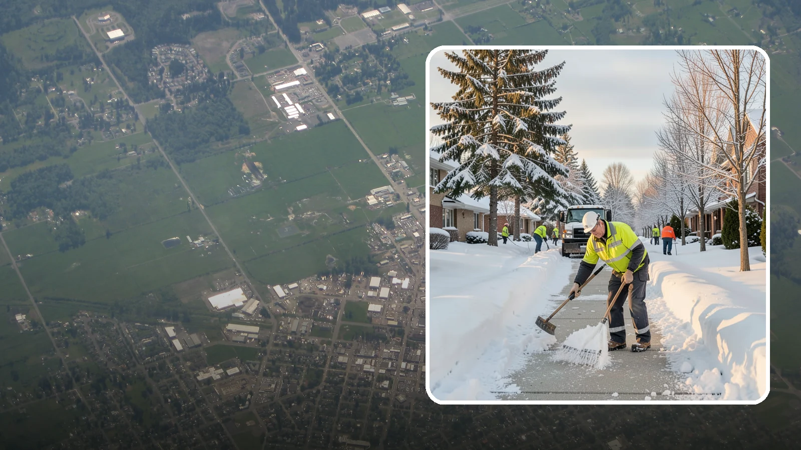 Senior Living Community Sidewalk Clearing in Enumclaw, King County, WA - High-priority sidewalk clearing for Western Washington senior living communities, protecting residents for whom a single fall can...