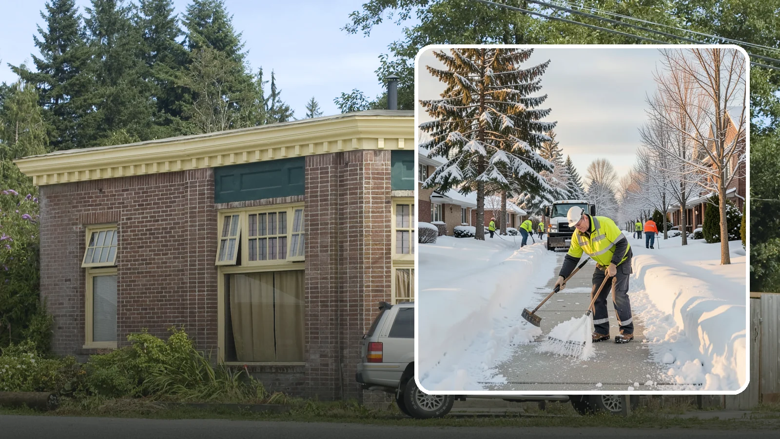 Senior Living Community Sidewalk Clearing in Hamilton, Skagit County, WA - High-priority sidewalk clearing for Western Washington senior living communities, protecting residents for whom a single fall can...