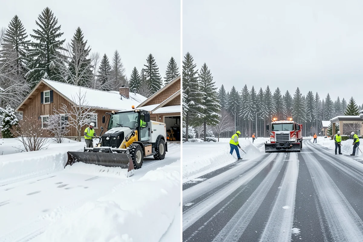 Senior Living Community Sidewalk Clearing in Hunts Point, King County, WA - Clear resident entrances and medical-transport approaches first