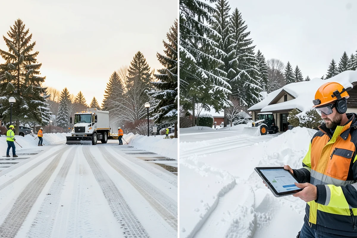 Senior Living Community Sidewalk Clearing in Kenmore, King County, WA - Clear resident entrances and medical-transport approaches first