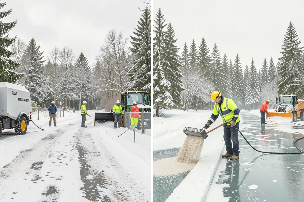 Senior Living Community Sidewalk Clearing in Kirkland, King County, WA - Clear resident entrances and medical-transport approaches first