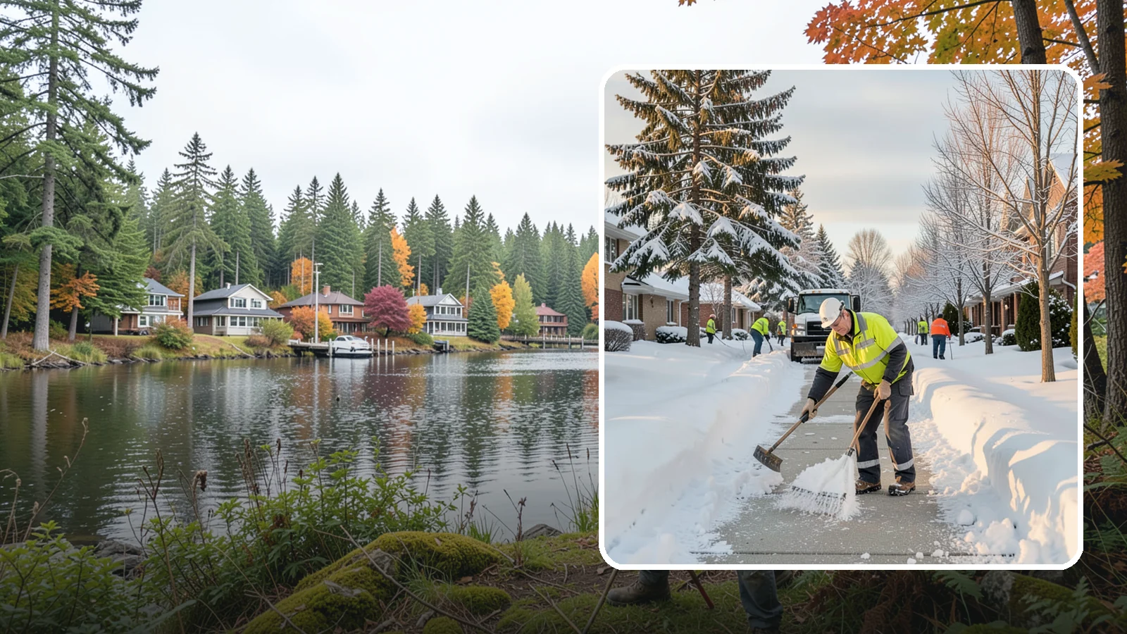 Senior Living Community Sidewalk Clearing in La Conner, Skagit County, WA - High-priority sidewalk clearing for Western Washington senior living communities, protecting residents for whom a single fall can...