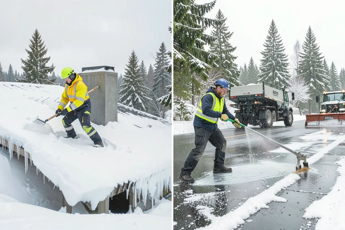 Senior Living Community Sidewalk Clearing in La Conner, Skagit County, WA - Clear resident entrances and medical-transport approaches first