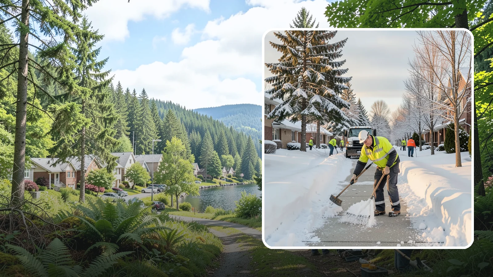 Senior Living Community Sidewalk Clearing in Lake Forest Park, King County, WA - High-priority sidewalk clearing for Western Washington senior living communities, protecting residents for whom a single fall can...