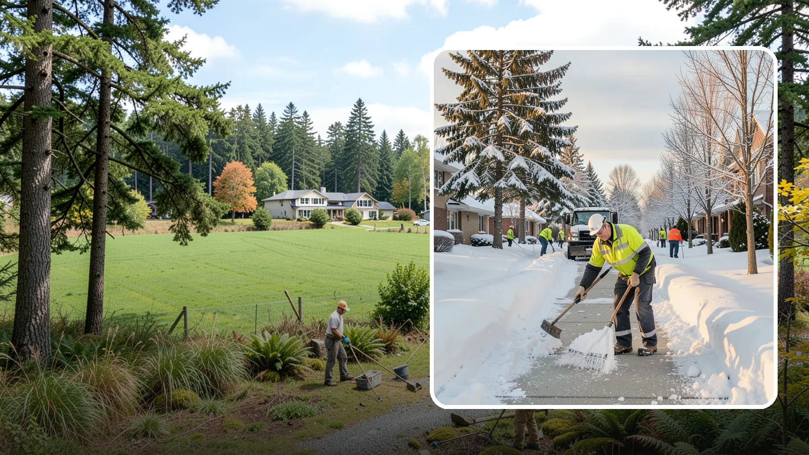 Senior Living Community Sidewalk Clearing in Lyman, Skagit County, WA - High-priority sidewalk clearing for Western Washington senior living communities, protecting residents for whom a single fall can...