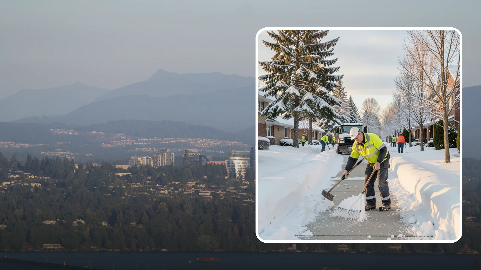 Senior Living Community Sidewalk Clearing in Medina, King County, WA - High-priority sidewalk clearing for Western Washington senior living communities, protecting residents for whom a single fall can...