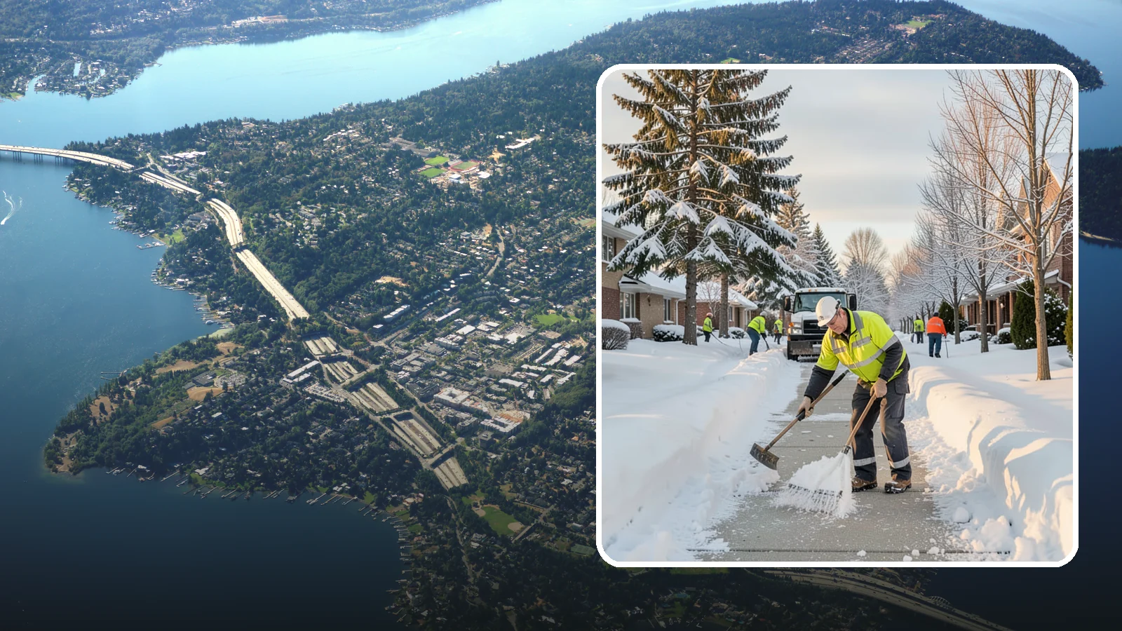 Senior Living Community Sidewalk Clearing in Mercer Island, King County, WA - High-priority sidewalk clearing for Western Washington senior living communities, protecting residents for whom a single fall can...