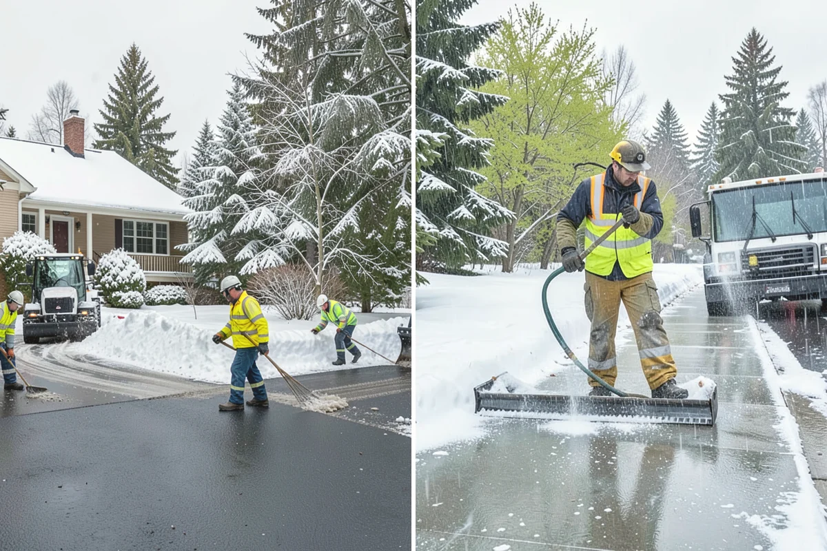 Senior Living Community Sidewalk Clearing in Mercer Island, King County, WA - Clear resident entrances and medical-transport approaches first