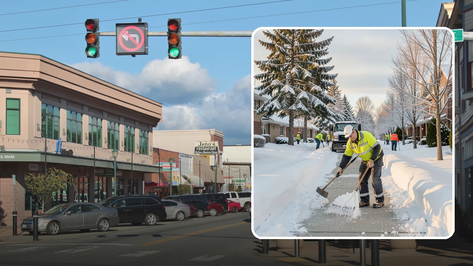 Senior Living Community Sidewalk Clearing in Monroe, Snohomish County, WA - High-priority sidewalk clearing for Western Washington senior living communities, protecting residents for whom a single fall can...