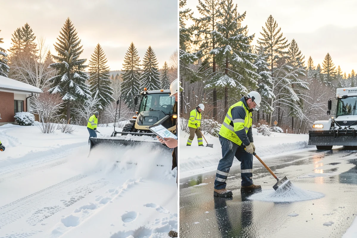 Senior Living Community Sidewalk Clearing in Mukilteo, Snohomish County, WA - Clear resident entrances and medical-transport approaches first