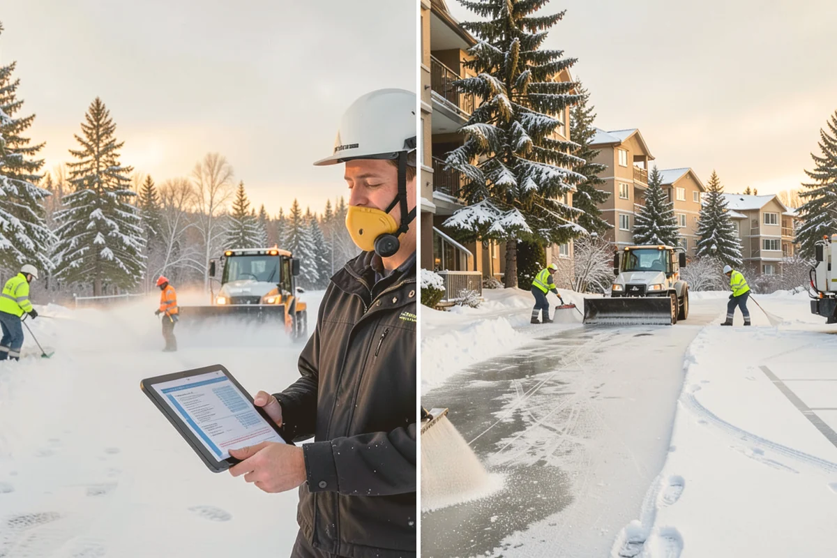 Senior Living Community Sidewalk Clearing in Newcastle, King County, WA - Clear resident entrances and medical-transport approaches first
