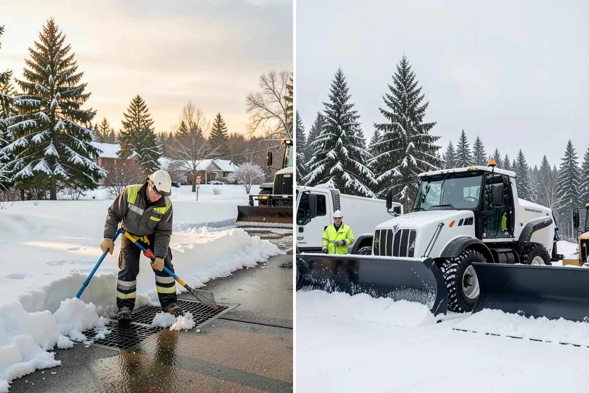 Senior Living Community Sidewalk Clearing in Normandy Park, King County, WA - Clear resident entrances and medical-transport approaches first