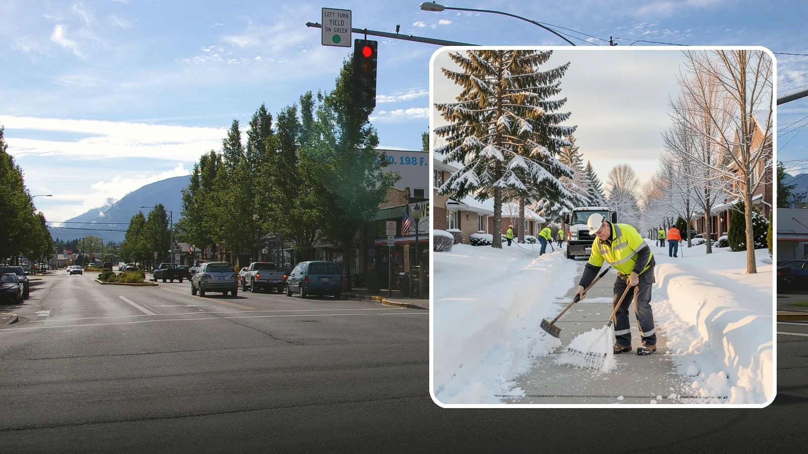 Senior Living Community Sidewalk Clearing in North Bend, King County, WA - High-priority sidewalk clearing for Western Washington senior living communities, protecting residents for whom a single fall can...
